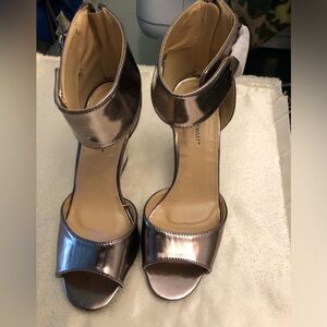 Silver wedge shoe